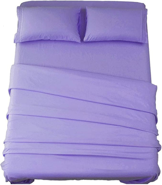SONORO KATE Bed Sheet Set Super Soft Microfiber 1800 Thread Count Luxury Egyptian Sheets 16-Inch Deep Pocket，Wrinkle and Hypoallergenic-4 Piece (Lavender, Full)