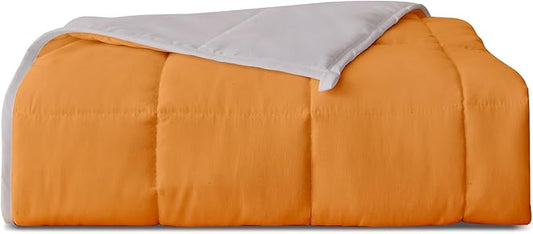 Weighted Blanket 15lbs Twin Size Orange Grey 48"x72" Weighted Blankets for Adults Heavy Blanket are Comfortable and Cozy