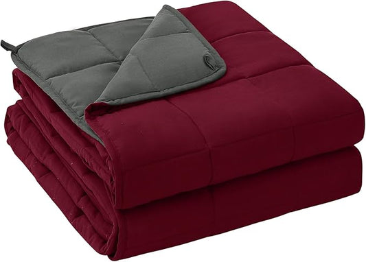 King Size Weighted Blanket for Adults (25 lbs, 80” x 87”, Red Grey) Cooling Heavy Blanket for Sleeping Perfect for 190-210 lbs, Breathable Blanket for Adults & Couple All Season, Machine Washable