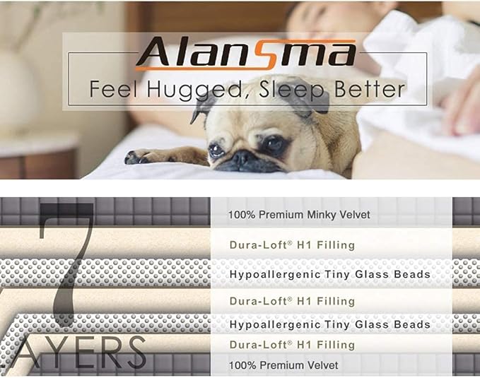 ALANSMA Reversible Weighted Blanket for All Season, Luxury Velvet, Warm and Cool, Adult 10Lb Weighted Blanket, Enjoy Sleeping Anywhere(Yellow, 48''x72''10lbs)