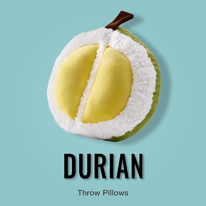 GIGIZAZA Throw Pillows Durian Cute Green Pillows Decorative Aesthetic Pillow for Bedroom Cushions Unique Fun Couch Throw Pillow 14 Inch Funky Fruit Pillows