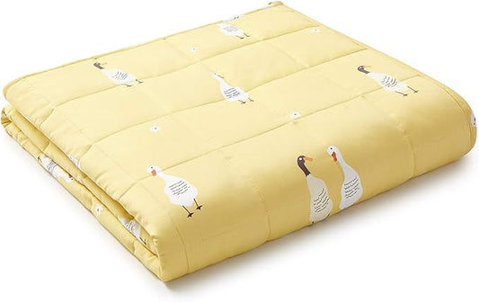 YnM Weighted Blanket,Heavy 100% Oeko-Tex Certified Cotton Material with Premium Glass Beads (Goose,60''x80'' 15lbs), Suit for One Person(~140lb) Use on Queen/King Bed