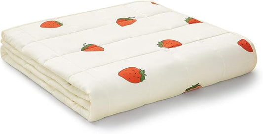 YnM Weighted Blanket, Oeko-Tex Certified Breathable Cotton Material with Premium Glass Beads (Strawberry, 36''x48'' 5lbs), Suit for One Person(~40lb) Use on Twin Bed