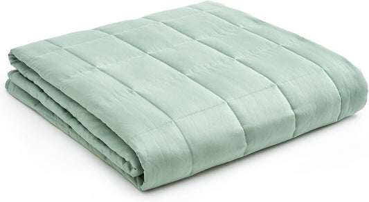 YnM Weighted Blanket,Heavy 100 Percent Oeko-Tex Certified Cotton Material, Bed Blanket for One Person of 190lbs, Ideal for Queen/King Bed (60x80 Inches, 20 Pounds, Sprout Green)