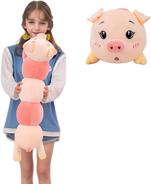 Pig Plush Toy 31 Inch/80 Cm Soft Washable Giant Stuffed Animal Pig Soft Dolls Sleeping Hugging Pillow Gifts for Kids Christmas Birthday (Pink Pig 80 Cm)