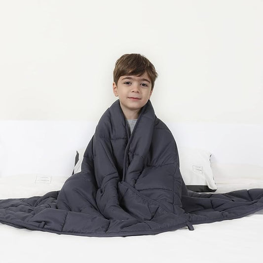 Weighted Blanket 7lbs Twin Size Dark Grey 41"x60" Weighted Blankets Heavy Blanket are Comfortable and Cozy