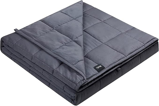 ZonLi Weighted Blanket (60"x80", 25lbs, Dark Grey), Queen Size Weighted Blanket for Adults, High Breathability Heavy Blanket, Soft Material with Premium Glass Beads