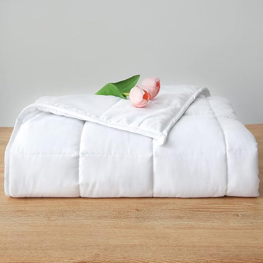 Weighted Blanket 12lbs Twin Size White 48"x72" Weighted Blankets for Adults Heavy Blanket are Comfortable and Cozy
