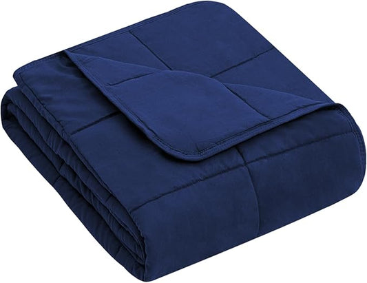 yescool Weighted Blanket (7 lbs, 41" x 60", Blue) Cooling Heavy Blanket for Sleeping Perfect for 60-90 lbs, Breathable Blanket with Premium Glass Bead, Machine Washable
