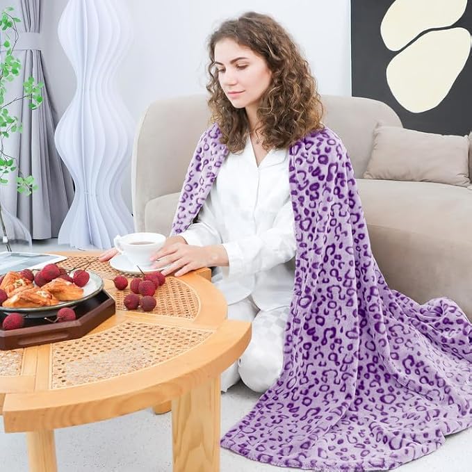 ZHIKU Fleece Blankets Throw Purple Lightweight Throw Blanket Soft Cozy Throw Blanket Purple 50"×60"
