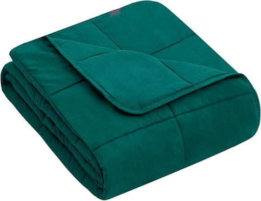 yescool Weighted Blanket (3 lbs, 36" x 48", Dark Green) Cooling Heavy Blanket for Sleeping Perfect for 20-40 lbs, Breathable Blanket with Premium Glass Bead, Machine Washable