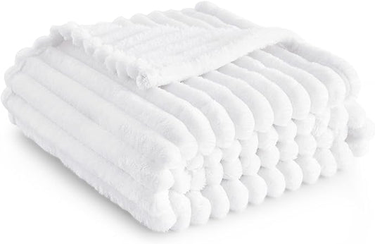Bedsure White Throw Blanket for Couch - GentleSoft Cozy Soft Blankets for Women, Cute Small Throws for Girls, 50x60 Inches
