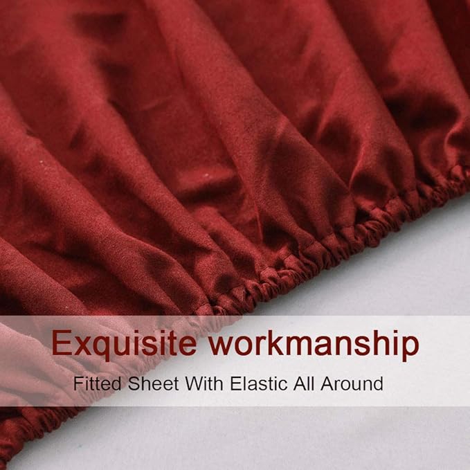 SONORO KATE Bed Sheet Set Super Soft Microfiber 1800 Thread Count Luxury Egyptian Sheets 16-Inch Deep Pocket，Wrinkle and Hypoallergenic-4 Piece (Burgundy, Full)