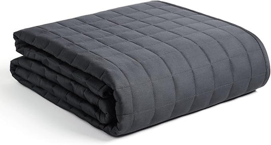 YnM King Size Weighted Blanket for Adults (88x104 Inches, 40 Pounds, Dark Grey), Smallest Compartments with Cooling Glass Beads,Heavy Bed Blanket for Two Persons of 240~390lbs on Queen or King Bed