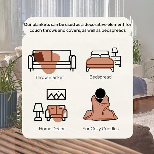 100% Organic Turkish Cotton Throw Blanket - GOTS Certified, Cozy - Perfect for Couch, Bed, and Home Decor - Boho Vintage Knit Alina (Harvest Pumpkin, 60x80)