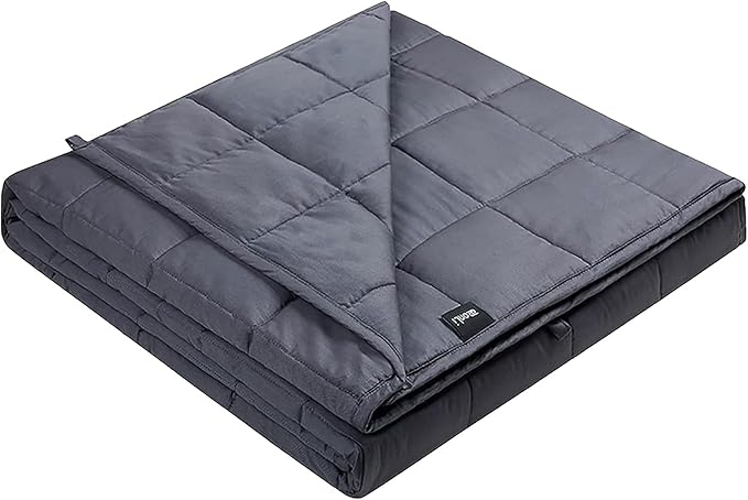 ZonLi Weighted Blanket (80"x87", 25lbs, Grey), King Size Weighted Blanket for Adults, 100% Polyester Material with Glass Beads
