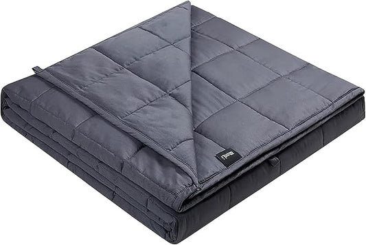 ZonLi Weighted Blanket (80"x87", 25lbs, Grey), King Size Weighted Blanket for Adults, 100% Polyester Material with Glass Beads