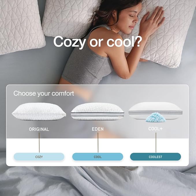 Coop Home Goods Original Adjustable Pillow, King Size Bed Pillows for Sleeping, Cross Cut Memory Foam Pillows - Medium Firm Back, Stomach and Side Sleeper Pillow, CertiPUR-US/GREENGUARD Gold