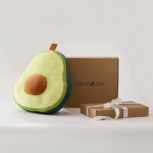 GIGIZAZA Cute Throw Pillows Avocado Yellow Fruit Pillows Decorative Aesthetic Pillow for Bedroom Cushions Unique Fun Couch Throw Pillow 18 Inch Funky Pillows