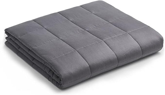 YnM Kids 7lbs Weighted Blanket, Premium Cotton Material with Glass Beads, Bed Blanket for One Person of 60lbs, Ideal for on Twin Bed (Dark Grey, 41"x60" 7lbs)