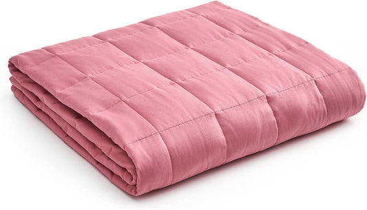 YnM Weighted Blanket,Heavy 100 Percent Oeko-Tex Certified Cotton Material, Bed Blanket for One Person of 190lbs, Ideal for Queen/King Bed (60x80 Inches, 20 Pounds, Bradied Apricot)