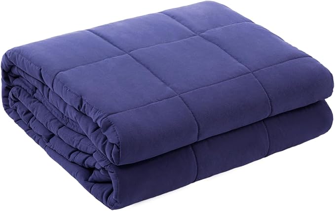 ZonLi Weighted Blanket (60"x80", 20lbs,Dusk Blue) for Adults, High Breathability Heavy Blanket, Soft Material with Premium Glass Beads