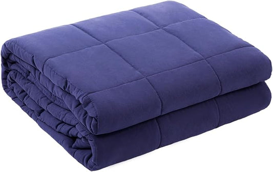 ZonLi Weighted Blanket (60"x80", 15lbs,Dusk Blue), Weighted Blanket for Adults, High Breathability Heavy Blanket, Soft Material with Premium Glass Beads