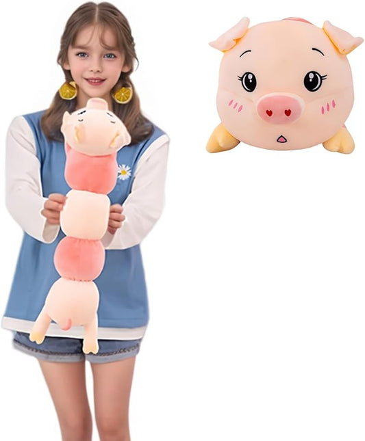 Pig Plush Toy 23.6 Inch/60 Cm Soft Washable Giant Stuffed Animal Pig Soft Dolls Sleeping Hugging Pillow Gifts for Kids Christmas Birthday (Pink Pig 60 Cm)