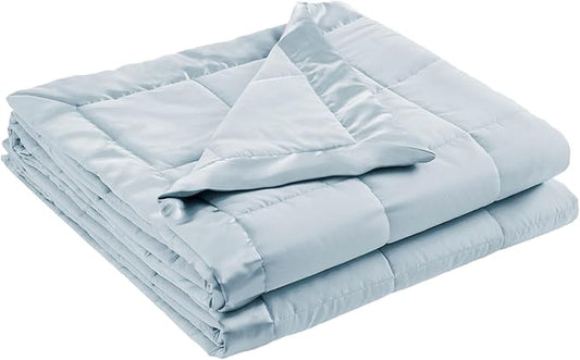 Madison Park Windom Down Alternative Blanket, Premium 3M Scotchgard Moisture Wicking Treatment, Lightweight and Soft Bed Cover For All Season, Satin Trim, Blue King