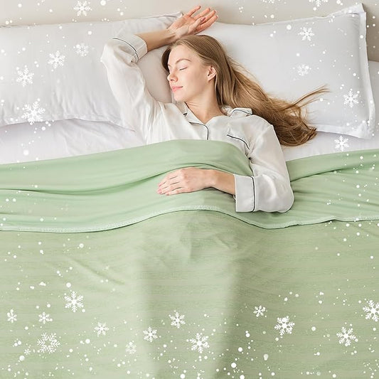 EMME Cooling Blankets for Hot Sleepers, Summer Blanket Twin/Full Size for Bed, Thin Lightweight Throw Blanket for Couch, Double-Sided Keep Body Cool, Green Cold Sheet Night Sweats