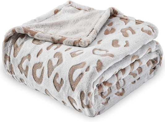SOCHOW Flannel Fleece Cheetah Print Throw Blanket for Women, Lightweight Super Soft Cozy Plush Blanket, 50 x 60 Inches Brown Leopard