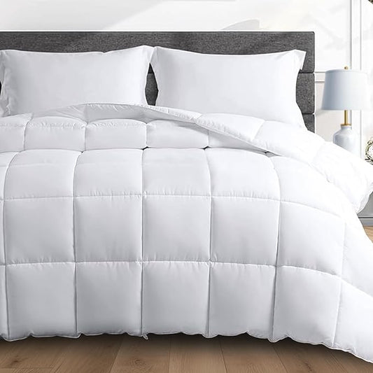 HomeSmart 50 lbs Weighted Comforter King Size - Fluffier Fill Than Regular Weighted Blanket 50lbs, White, 92x104