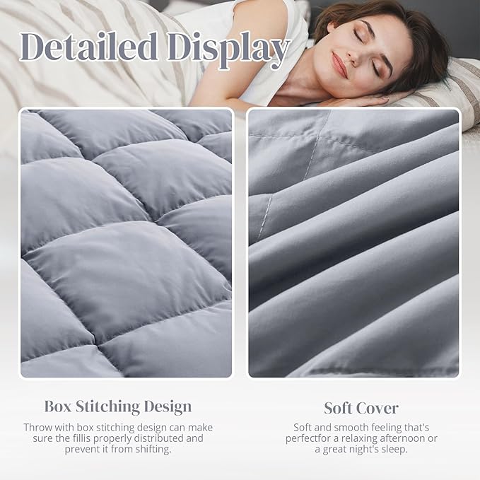 Down Throw Blankets for Couch 50x70 Down Blanket for Indoor and Outdoor Throw Blanket use Soft Lightweight Throw Blanket Alloy Gray