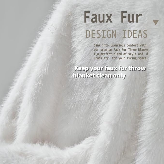 Luxury Fluffy Faux Fur Throw Blanket,Thick Fluffy Fuzzy Cozy Blanket,Plush Blankets for Couch, Sofa, Chair, Bed-Snow Leopard,50x60