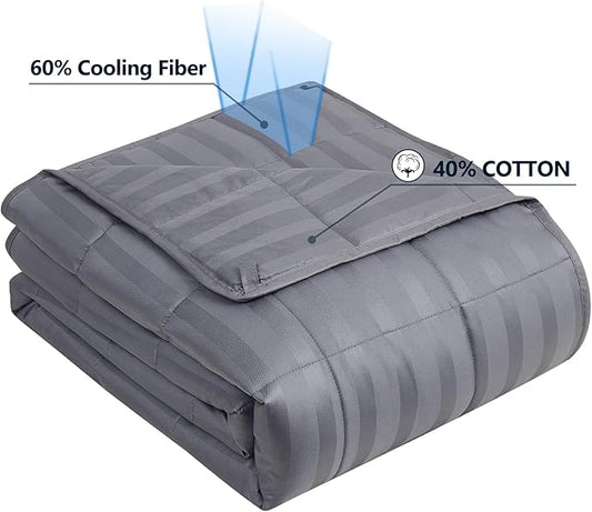 anfie Weighted Blanket(36"x48" 5lbs,Grey),Ultra Soft and Cozy Cooling Weighted Blanket,Heavy Blanket with Machine Washable Soft Cotton Blend