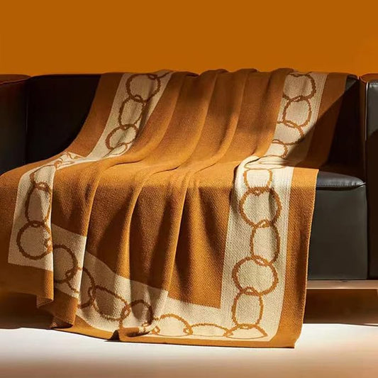 ELASAD Light Brown Throw Blanket, Home Farmhouse Decor Rustic Couch Sofa Chair Bed Throw Blanket, Soft Warm Boho Lightweight Decorative Blanket for Travelling, 50"x60"
