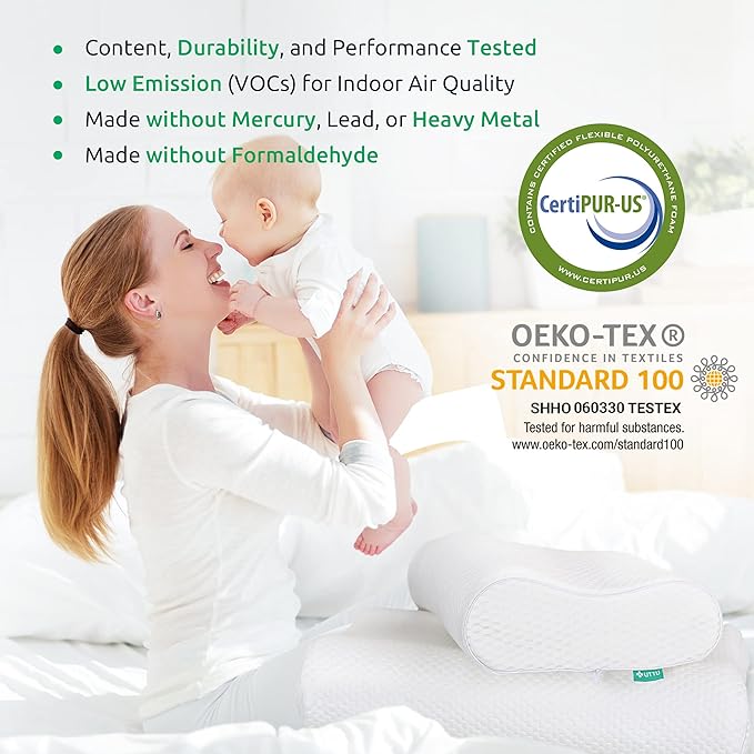 UTTU Cervical Pillow for Neck Strain Relief, Memory Foam Neck Pillow for Sleeping, Adjustable Orthopedic Sandwich Pillow, Contour Cooling for Side Back Stomach Sleeper, King(27.6"×15.7"×4.7"/3.9")