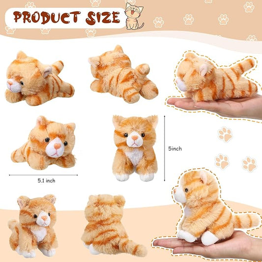 Leitee 16 Pcs Cat Stuffed Animals Bulk 5 Inch Kitten Plush Toy Assorted Cute Stuffed Cat Gift Small Fluffy Animal Toy for Birthday Adopt Pet Party Favor Classroom School Supplies(Lovely Style)