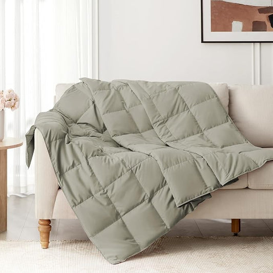 Down Throw Blankets for Couch 50x70 Down Blanket for Indoor and Outdoor Throw Blanket use Soft Lightweight Throw Blanket Sand
