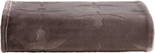 Eddie Bauer - Throw Blanket, Embossed Ultra Soft Plush Bedding, Home Decor for All Seasons, Oeko-Tex Certified (Geese Dark Brown, 50" x 70")