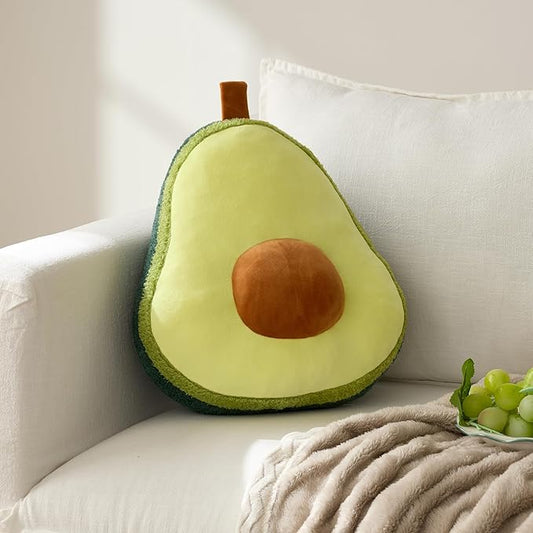 GIGIZAZA Cute Throw Pillows Avocado Yellow Fruit Pillows Decorative Aesthetic Pillow for Bedroom Cushions Unique Fun Couch Throw Pillow 18 Inch Funky Pillows