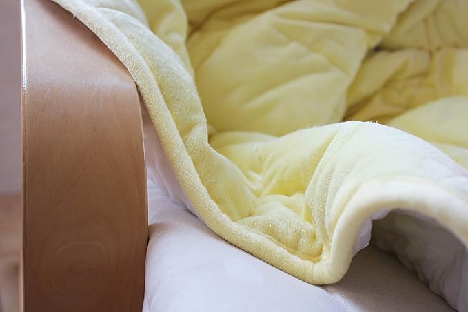 ALANSMA Reversible Weighted Blanket for All Season, Luxury Velvet, Warm and Cool, Adult 10Lb Weighted Blanket, Enjoy Sleeping Anywhere(Yellow, 48''x72''10lbs)