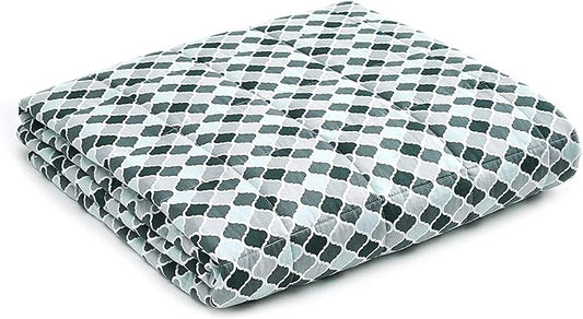 YnM Weighted Blanket — Heavy 100% Oeko-Tex Certified Cotton Material with Premium Glass Beads (Small Lattice Scroll, 60''x80'' 20lbs), Suit for One Person(~190lb) Use on Queen/King Bed