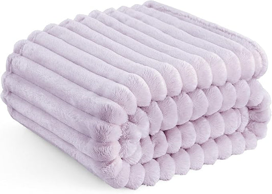 Bedsure Lavender Fog Twin Blanket for Bed - GentleSoft Cozy Soft Blankets for Women, Cute Large Throws for Girls, 66x90 Inches