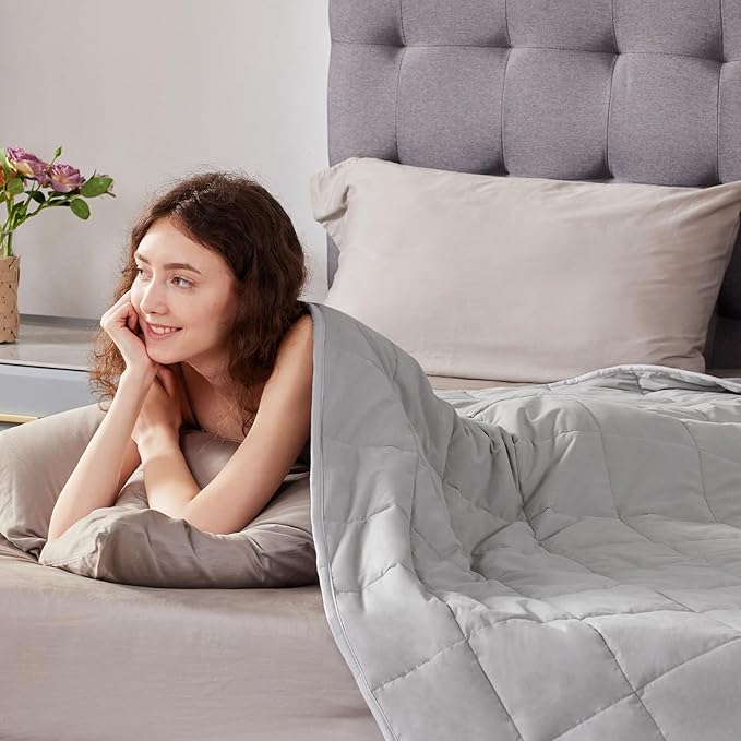 anfie Weighted Blanket(60"x80" 15lbs Queen Size),Ultra Soft and Cozy Cooling Weighted Blanket for Adult,Heavy Blanket with Machine Washable Soft Blanket