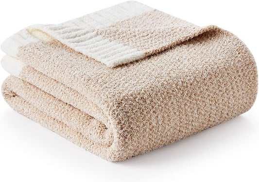 Snuggle Sac Twin XL Bed Blanket 66x90 inches, Super Soft Warm Beige Blankets for Bed, Living Room, Luxurious Microfiber Blanket Dupes, Heather Beige, 66x90 inches