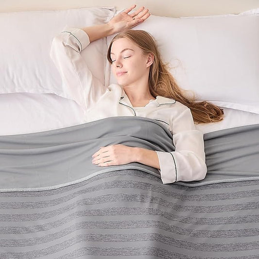 EMME Cooling Blanket King Size, Summer Bed Blanket for Hot Sleepers, Thin Lightweight Cold Blankets for Sleeping, Throw Blanket for Couch, Double-Sided Keep Body Cool, Grey Bed Sheet
