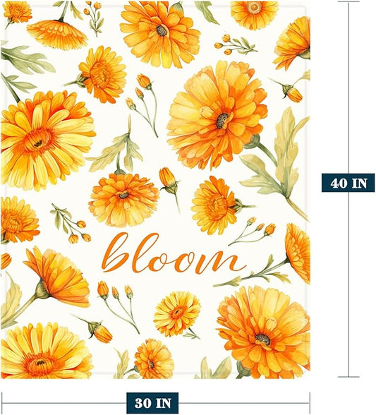 Neatee Living Daisy Throw Blanket for Baby Small Spring Summer Yellow Floral Blanket Toddler Swaddle Crib Blanket Soft Fleece Blankets Gift for Baby Couch Bed Flower Decorative Blanket 30x40