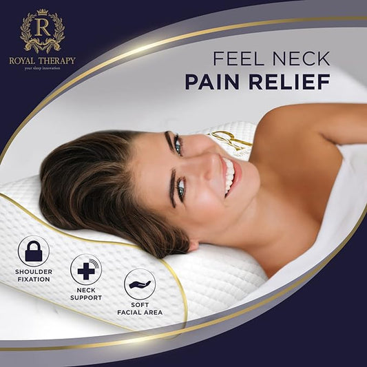 Memory Foam Pillow, Cervical Pillow, 4-Layer Queen, Contour Pillow, Side Sleeper, Neck Support, Pillow for Neck Pain, CertiPUR-US