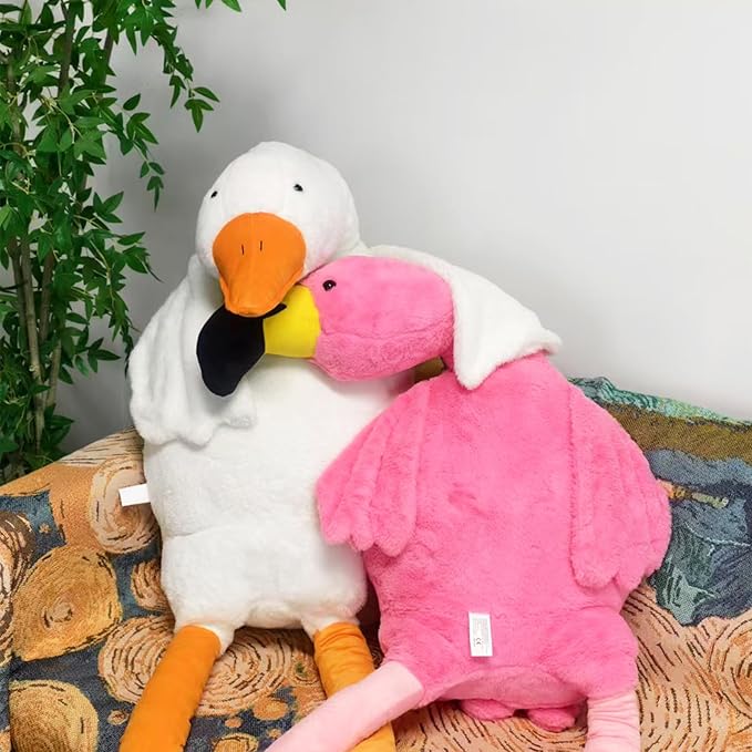 Giant Flamingo Stuffed Animal 70.87in Large Flamingo Plush Pillow Cute Soft Big Long Cuddly Plushie for Kids Adults Birthday Festival Gift Bed Home Decor Cushion Pink